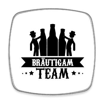 bräutigam team - Viereckiger Kühlschrankmagnet - Weiß - Vorne