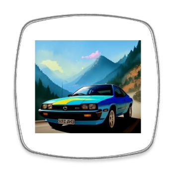 Sports car 80s - Square fridge magnet - white - Front