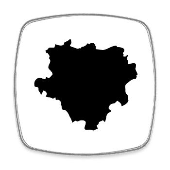 Dortmund Map Map 1 - Square fridge magnet - white - Front