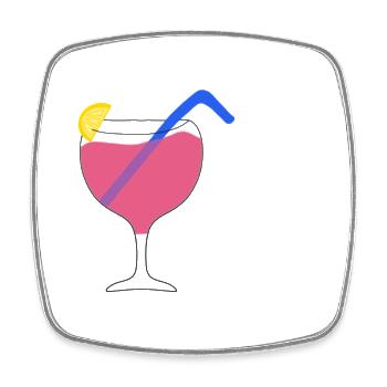 cocktail - Viereckiger Kühlschrankmagnet - Weiß - Vorne