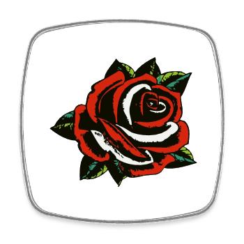 pink flower leaf 200323 A - Square fridge magnet - white - Front