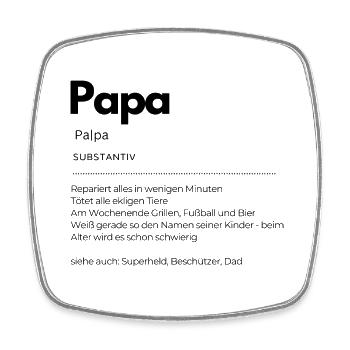 Definition Papa - Viereckiger Kühlschrankmagnet - Weiß - Vorne