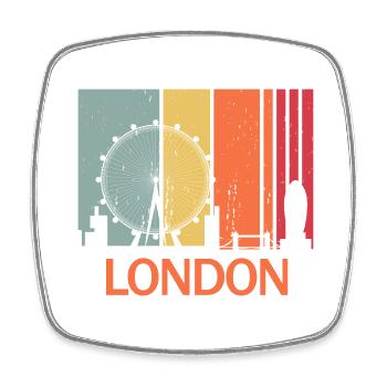 London - Square fridge magnet - white - Front