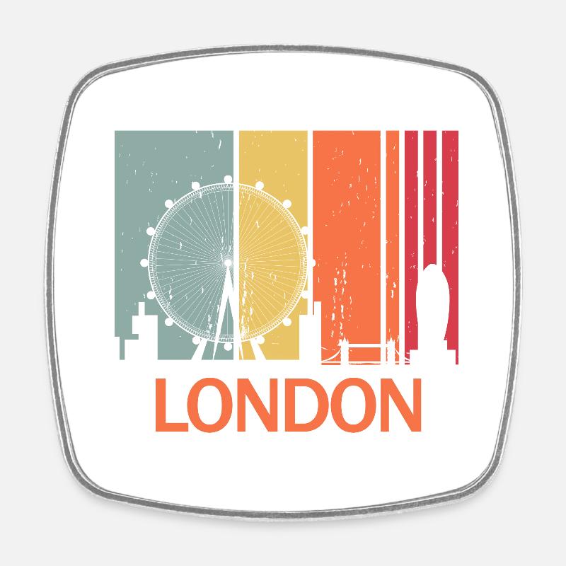 Londres - Magnet carré - blanc