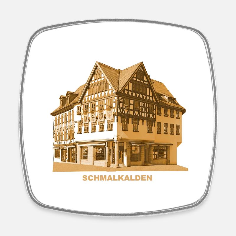 Schmalkalden Thuringia half-timbered - Square fridge magnet - white