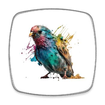 Bunter kleiner Vogel Splash Art Design - für alle - Viereckiger Kühlschrankmagnet - Weiß - Vorne