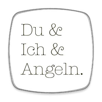 Du ich angeln - Viereckiger Kühlschrankmagnet - Weiß - Vorne