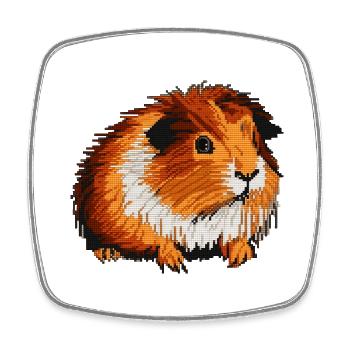 Meerschweinchen in 8 Bit Pixel Optik - Viereckiger Kühlschrankmagnet - Weiß - Vorne