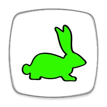 Rabbit - Square fridge magnet - white - Front