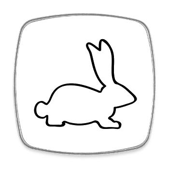 Rabbit - Square fridge magnet - white - Front