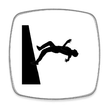 Wallflip - parkour - backflip - tricking skill - Square fridge magnet - white - Front