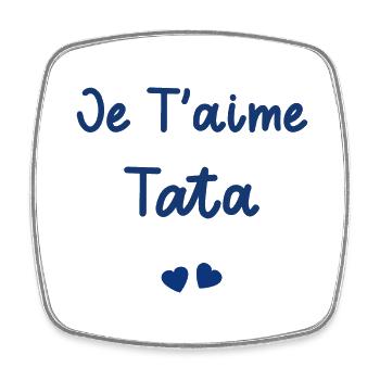 je t'aime tata - Magnet carré - blanc - Devant