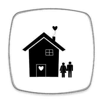 Relocalisation Maison Construction Partenariat Maison Remodelage - Magnet carré - blanc - Devant