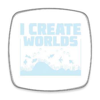 I Create Worlds Fish Keeping Aquarium Owner - Viereckiger Kühlschrankmagnet - Weiß - Vorne