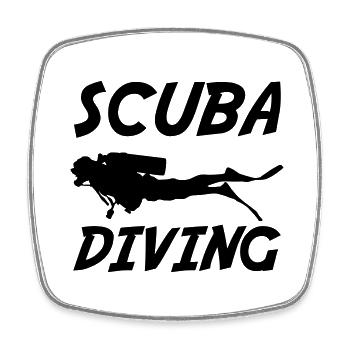 Scuba Diving - Square fridge magnet - white - Front