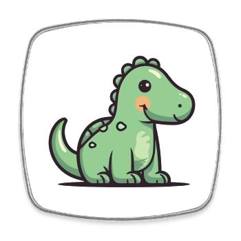Dinosaur - Square fridge magnet - white - Front