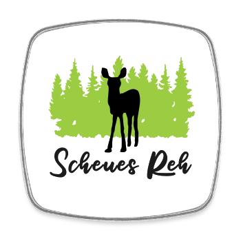"Scheues Reh: Anmutige Zurückhaltung" - Viereckiger Kühlschrankmagnet - Weiß - Vorne