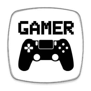 gamer - Viereckiger Kühlschrankmagnet - Weiß - Vorne