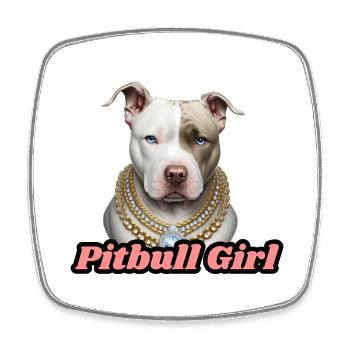 Ich bin zu 100% ein Pitbull Girl - Viereckiger Kühlschrankmagnet - Weiß - Vorne