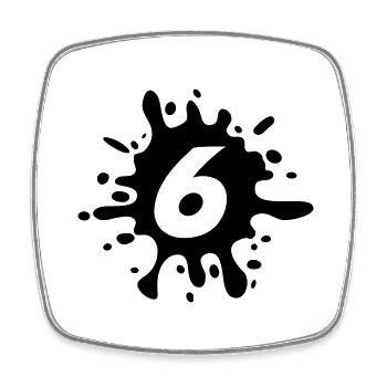 6 - Square fridge magnet - white - Front