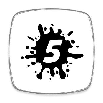 5 - Viereckiger Kühlschrankmagnet - Weiß - Vorne