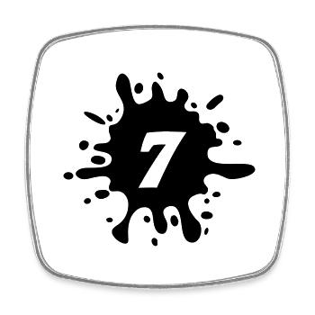 7 - Square fridge magnet - white - Front