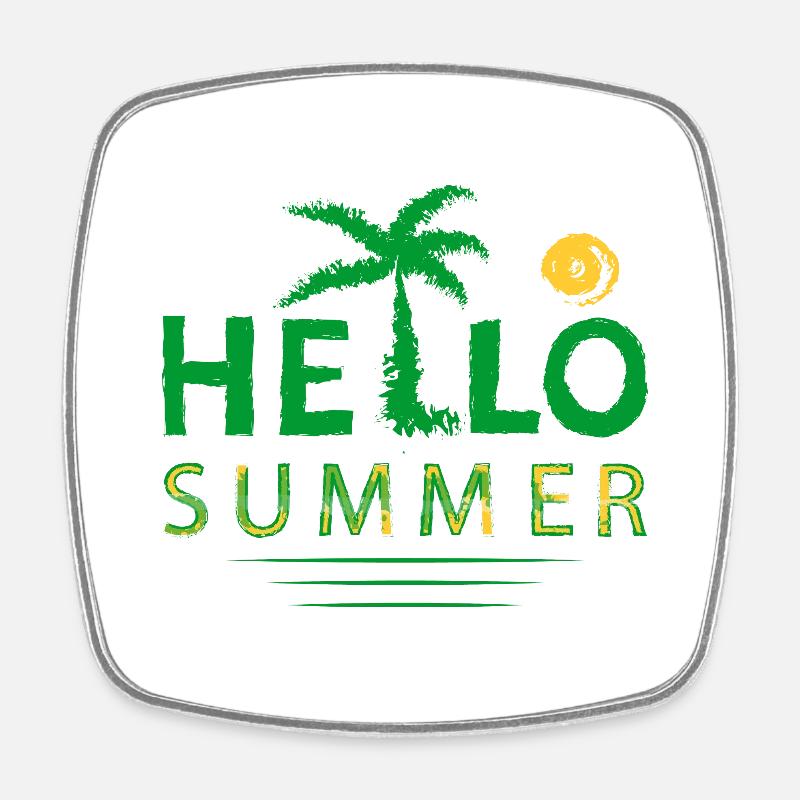 Hello Summer - Square fridge magnet - white