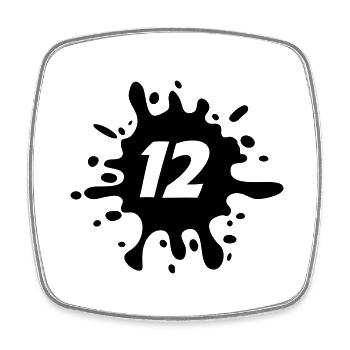 12 - Viereckiger Kühlschrankmagnet - Weiß - Vorne