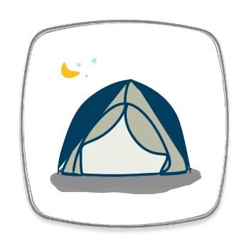 Camping 2 - Square fridge magnet - white - Front