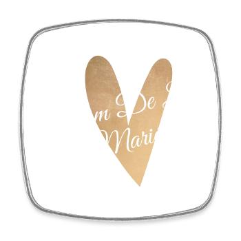 Team de la mariée coeur doré - Magnet carré - blanc - Devant