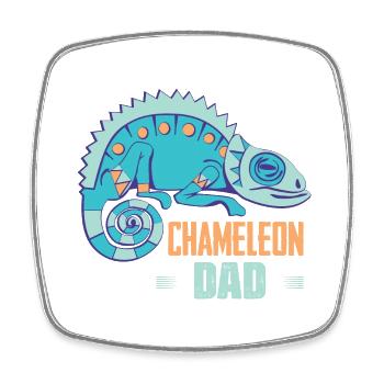 Chameleon Dad Reptile Lizard Lover - Viereckiger Kühlschrankmagnet - Weiß - Vorne