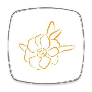 Flower Blume Pflanze - Viereckiger Kühlschrankmagnet - Weiß - Vorne