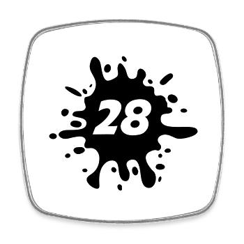 28 - Viereckiger Kühlschrankmagnet - Weiß - Vorne