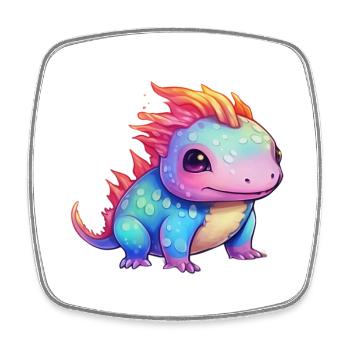 Rainbow Spell - Le mignon Axolotl - Magnet carré - blanc - Devant