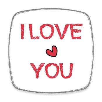 LIEBE. PAAR. ICH HABE GERADE GEHEIRATET. Junggesellinnenabschied. HEILIGER VALENTINSTAG. - Viereckiger Kühlschrankmagnet - Weiß - Vorne