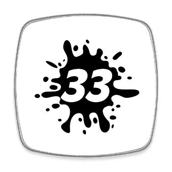 33 - Square fridge magnet - white - Front