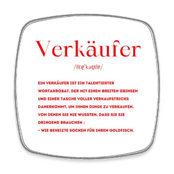 Verkäuferin Definition - Viereckiger Kühlschrankmagnet - Weiß - Vorne