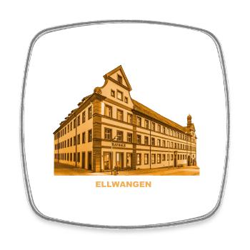 Ellwangen Rathaus Ostalb Baden-Württemberg - Magnet carré - blanc - Devant