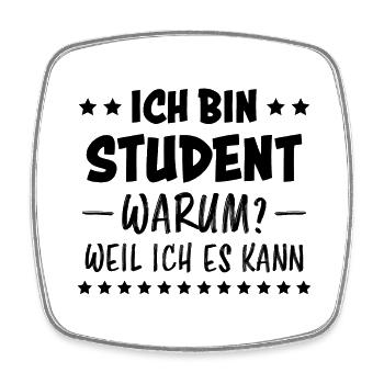 Student Lustiger Spruch Uni Universität Geschenk - Viereckiger Kühlschrankmagnet - Weiß - Vorne