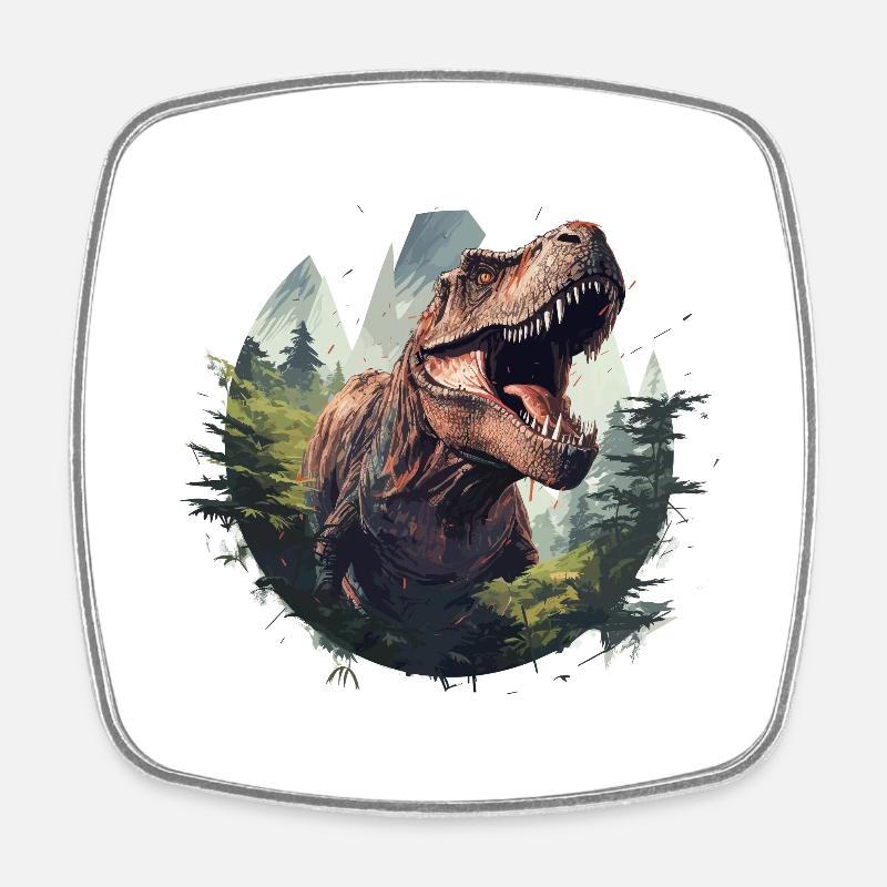 T-Rex - Viereckiger Kühlschrankmagnet - Weiß