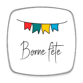 MAMAN. FÊTE DES MÈRES. BONNE FÊTE MAMAN. FÊTE - Magnet carré - blanc - Devant