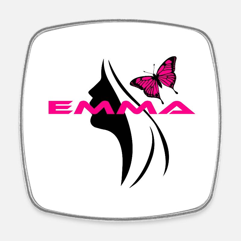 Emma - Magnet carré - blanc