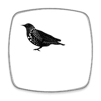 oiseaux - Magnet carré - blanc - Devant