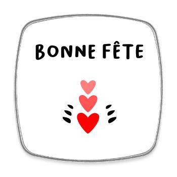 BONNE FÊTE PAPA. PAPA. FÊTE DES PÈRES. PÈRE - Magnet carré - blanc - Devant