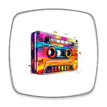 Cassette - Magnet carré - blanc - Devant