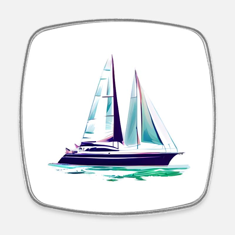 Sailing Ship Sailing Sailing Sailing Sailing Boat - Square fridge magnet - white