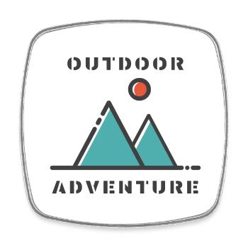 Outdoor Adventure - Viereckiger Kühlschrankmagnet - Weiß - Vorne