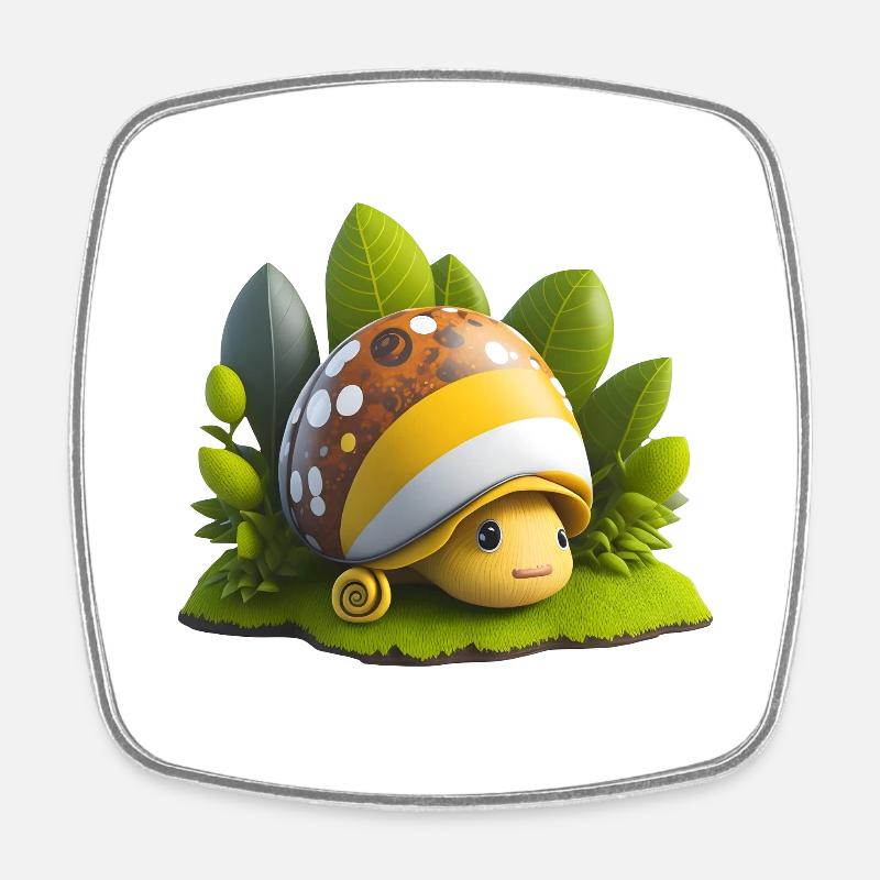 Small snail - Square fridge magnet - white