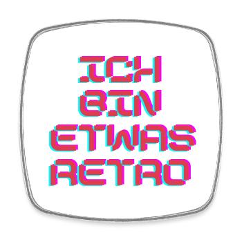 Retro - Viereckiger Kühlschrankmagnet - Weiß - Vorne