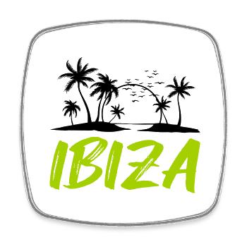 Ibiza - Square fridge magnet - white - Front